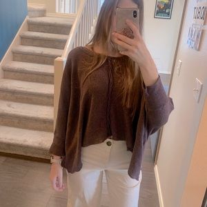 Free People Plum Purple Shirt/Shawl Long Sleeve